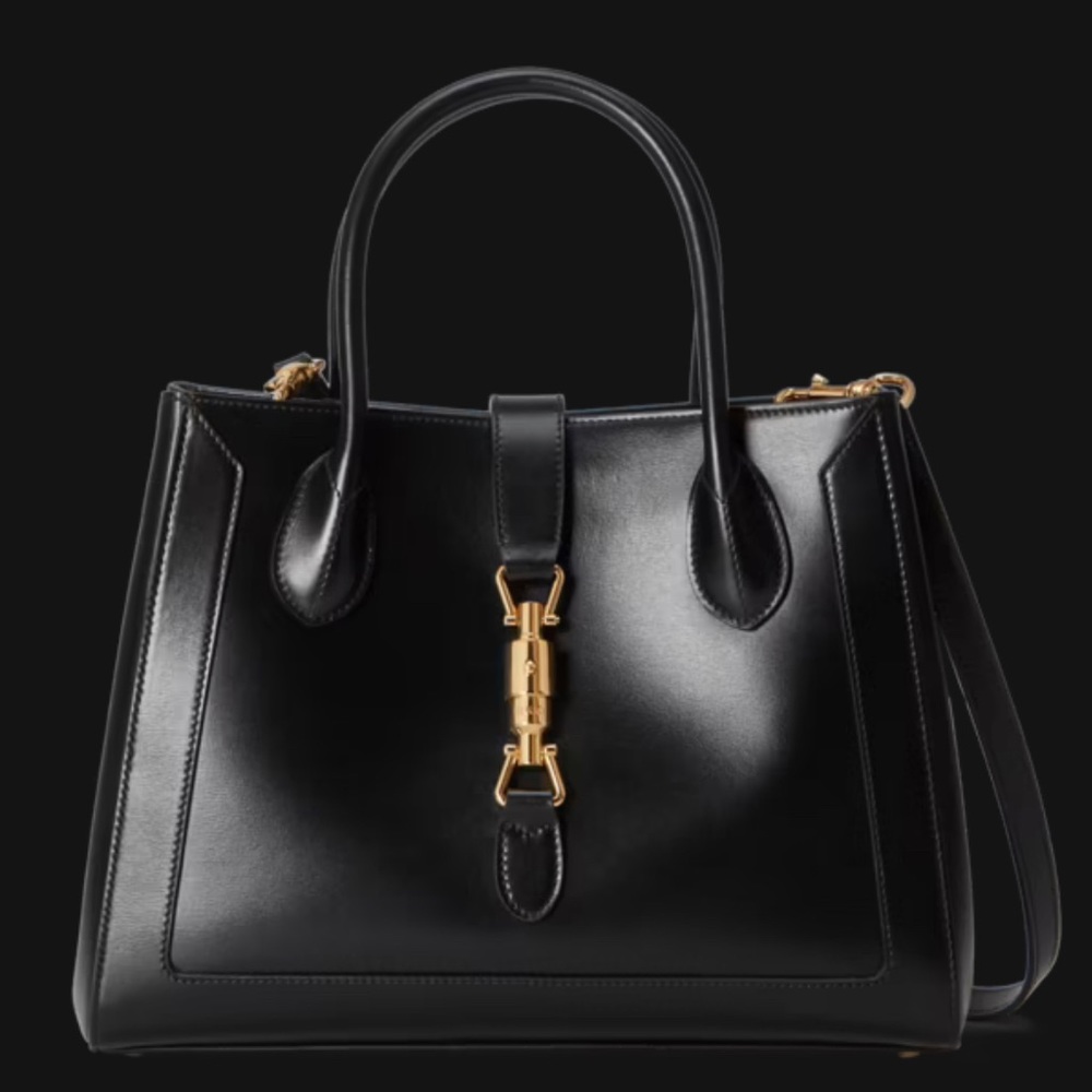 Gucci Jackie 1961 Medium Tote Bag. Black Leather